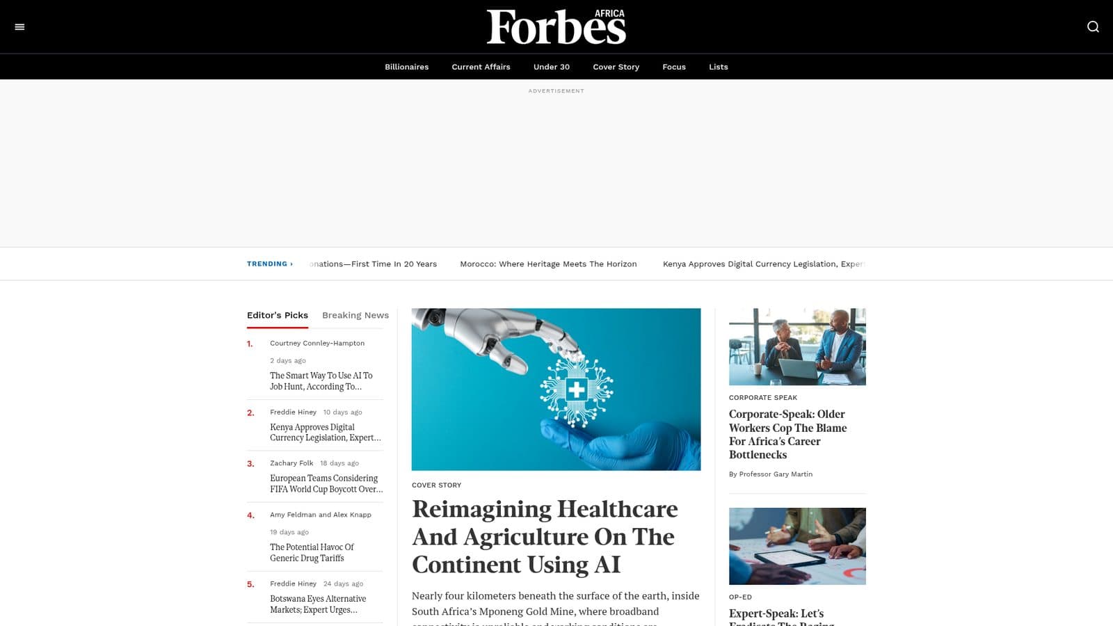 Forbes Africa website